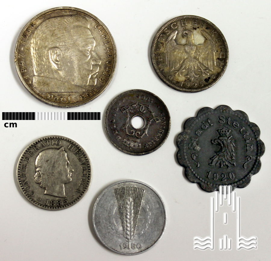 Münzen aus Deutschland, Belgien und der Schweiz
