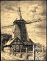 Federzeichnung von Scheel: Alte Mühle in Anklam